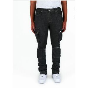 Pheelings Never Look Back Cargo Flare Stack Denim Jeans